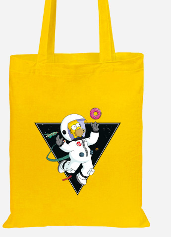 Еко-сумка шоппер Гомер Сімпсони (92102-2044-SY) жовта MobiPrint Lite (256921691)