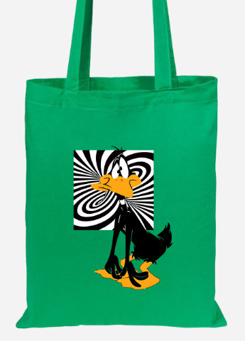 Эко сумка шопер Даффи Дак Луни Тюнз(Daffy Duck Looney Tunes) (92102-2883-KG) зеленая MobiPrint Lite (256921926)