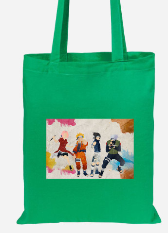 Еко-сумка шоппер Наруто (Naruto) (92102-3079-KG) зелена MobiPrint Lite (256922379)