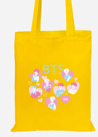 Еко-сумка шоппер БТС (BTS) (92102-3263-SY) жовта MobiPrint Lite (256924169)
