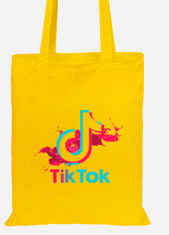Еко-сумка шоппер Tik Tok (92102-1943-SY) жовта MobiPrint Lite (256922313)
