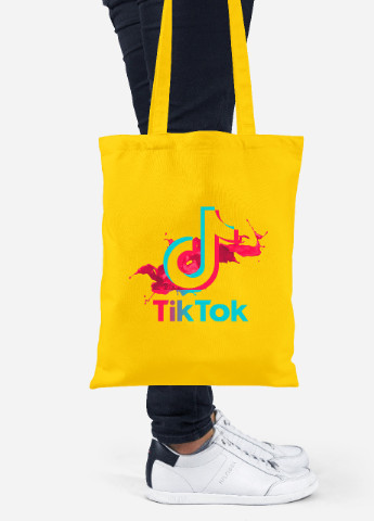 Еко-сумка шоппер Tik Tok (92102-1943-SY) жовта MobiPrint Lite (256922313)