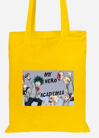 Эко сумка шопер Моя геройская академия (My Hero Academia) (92102-3062-SY) желтая MobiPrint Lite (256921250)