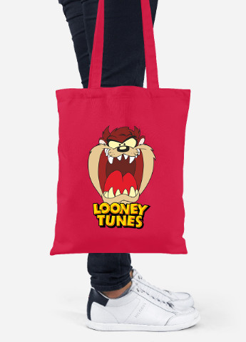 Эко сумка шопер Таз Луни Тюнз ( Taz Looney Tunes) (92102-2874-RD) красная MobiPrint Lite (256924019)