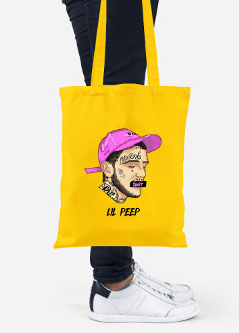 Еко-сумка шоппер Ліл Піп (Lil Peep) (92102-2635-SY) жовта MobiPrint Lite (256922431)