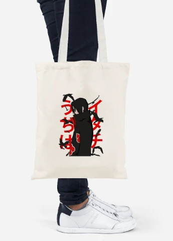 Еко-сумка шоппер Ітачі Учіха (Itachi Uchiha) (92102-2817-BG) бежева MobiPrint Lite (256922204)