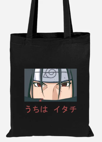 Еко-сумка шоппер Ітачі Учіха (Itachi Uchiha) (92102-3046-BK) чорна MobiPrint Lite (256920562)