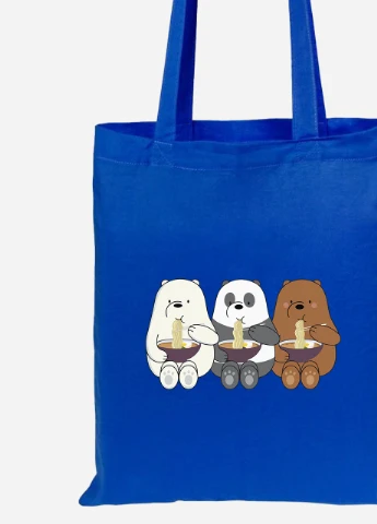 Эко сумка шопер Вся правда о медведях (We Bare Bears) (92102-2897-SK) голубая MobiPrint Lite (256920657)