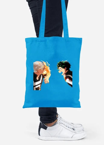 Эко сумка шопер Моя геройская академия (My Hero Academia) (92102-3060-BL) синяя MobiPrint Lite (256920346)