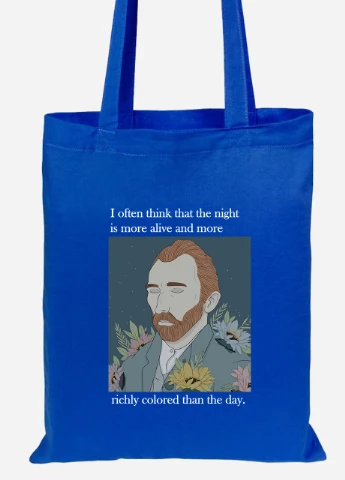 Еко-сумка шоппер Вінсент Ван Гог (Vincent van Gogh) (92102-2962-SK) голуба MobiPrint Lite (256924359)