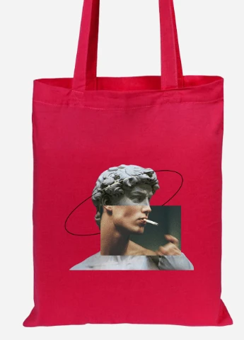 Эко сумка шопер Давид Микеланджело Ренессанс (Renaissance David Michelangelo) (92102-1201-RD) красная MobiPrint Lite (256923089)