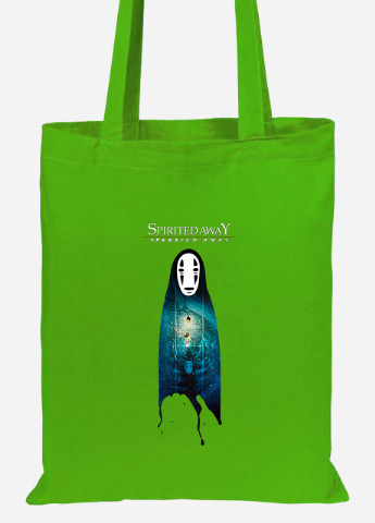 Еко-сумка шоппер Безликий Бог Каонасі Віднесені привидами (Spirited Away) (92102-2831-LM) салатова MobiPrint Lite (256921011)