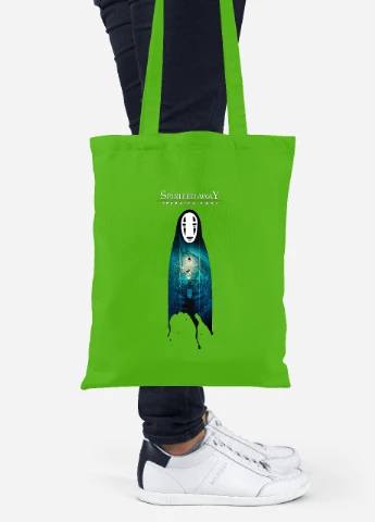 Еко-сумка шоппер Безликий Бог Каонасі Віднесені привидами (Spirited Away) (92102-2831-LM) салатова MobiPrint Lite (256921011)
