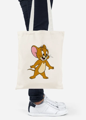Эко сумка шопер Том и Джери (Tom and Jerry) (92102-1958-BG) бежевая MobiPrint Lite (256923516)