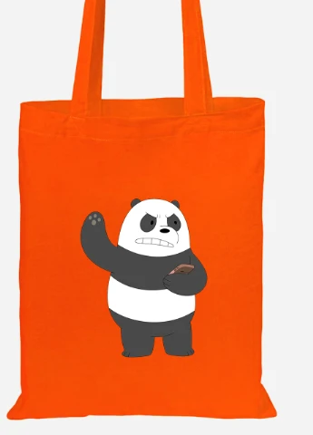 Эко сумка шопер Панда (Panda) (92102-1776-OG) оранжевая MobiPrint Lite (256922178)