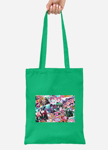 Еко-сумка шоппер Аніме (Anime) (92102-3098-KG) зелена MobiPrint lite (256922410)