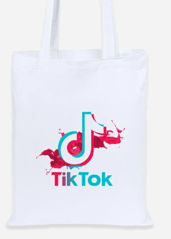 Эко сумка шопер Tik Tok (92102-1943) белая MobiPrint Lite (256922886)