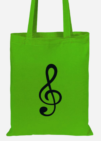 Еко-сумка шоппер Скрипковий ключ (92102-2086-LM) салатова MobiPrint Lite (256922713)