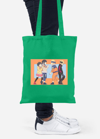 Еко-сумка шоппер Наруто (Naruto) (92102-3094-KG) зелена MobiPrint Lite (256924618)
