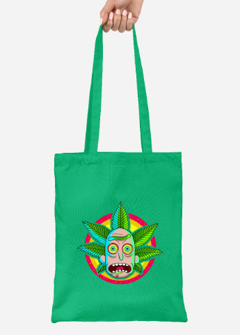 Еко-сумка шоппер Рік Санчез Рік та Морті (Rick Sanchez Rick and Morty) (92102-2933-KG) зелена MobiPrint lite (256922297)