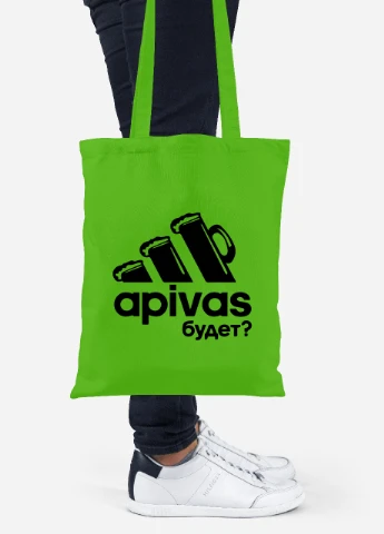 Еко-сумка шоппер Apivas (Апівас) (92102-1986-LM) салатова MobiPrint Lite (256923592)