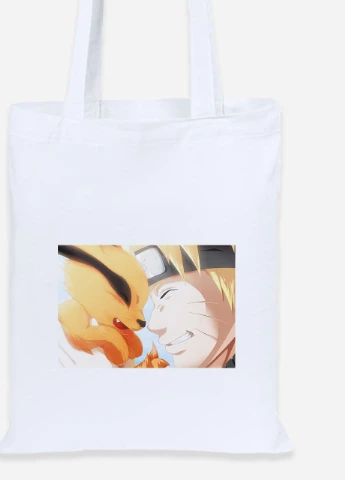 Еко-сумка шоппер Наруто (Naruto) (92102-3087) біла MobiPrint Lite (256920410)