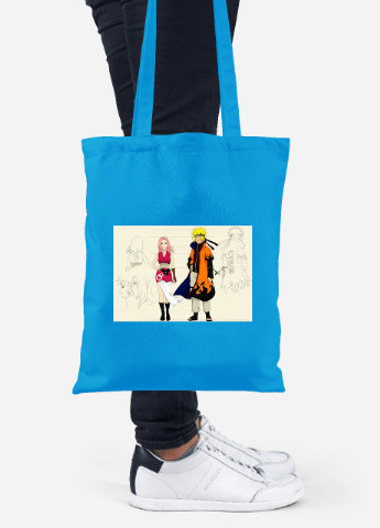 Еко-сумка шоппер Наруто (Naruto) (92102-3082-BL) синя MobiPrint Lite (256921899)