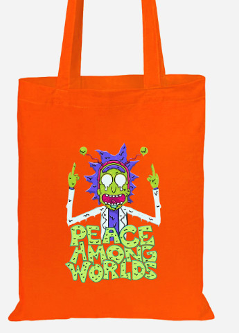 Еко-сумка шоппер Рік Санчез Рік та Морті (Rick Sanchez Rick and Morty) (92102-2941-OG) помаранчева MobiPrint Lite (256924600)
