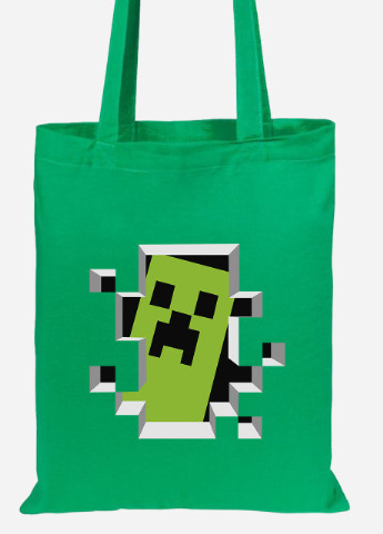 Еко-сумка шоппер Minecraft (92102-1709-KG) зелена MobiPrint lite (256920182)