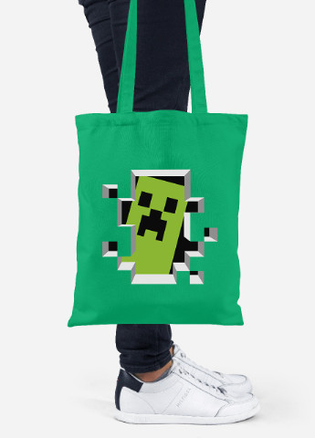 Еко-сумка шоппер Minecraft (92102-1709-KG) зелена MobiPrint lite (256920182)