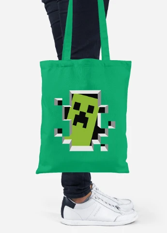 Еко-сумка шоппер Minecraft (92102-1709-KG) зелена MobiPrint Lite (256920182)