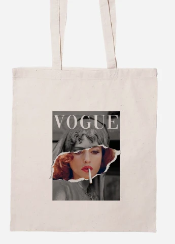 Эко сумка шопер Моника Беллуччи (Monica Bellucci) (92102-1588-BG) бежевая MobiPrint Lite (256922381)