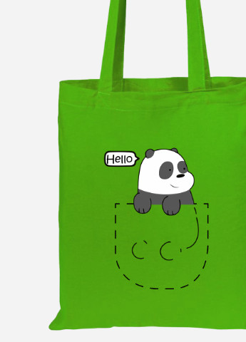 Эко сумка шопер Вся правда о медведях (We Bare Bears) (92102-2903-LM) салатовая MobiPrint Lite (256923353)