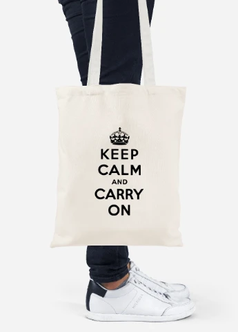 Эко сумка шопер Keep Calm (92102-2009-BG) бежевая MobiPrint Lite (256924607)