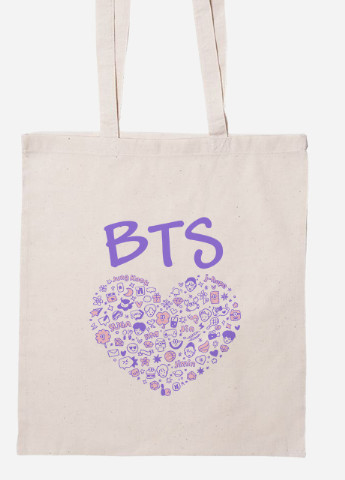 Еко-сумка шоппер БТС (BTS) (92102-3268-BG) бежева MobiPrint Lite (256922718)