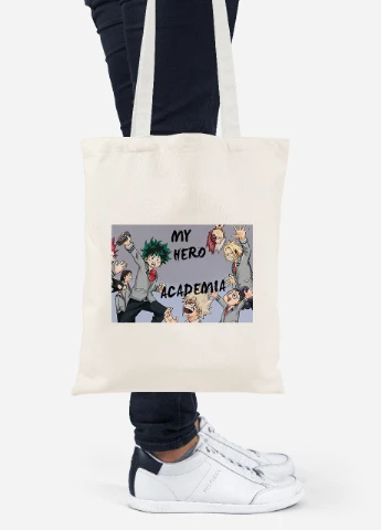 Еко-сумка шоппер Моя геройська академія (My Hero Academia) (92102-3062-BG) бежева MobiPrint Lite (256921615)