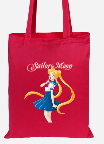Эко сумка шопер Сейлор Мун (Sailor Moon) (92102-2928-RD) красная MobiPrint Lite (256922828)