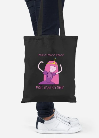 Эко сумка шопер Принцесса бубльгум (Princess Bubblegum) (92102-1576-BK) черная MobiPrint Lite (256921769)