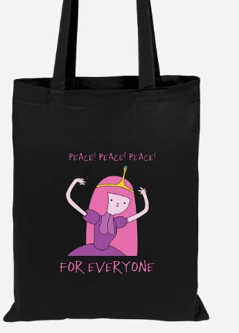 Эко сумка шопер Принцесса бубльгум (Princess Bubblegum) (92102-1576-BK) черная MobiPrint Lite (256921769)