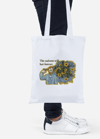 Эко сумка шопер Винсент Ван Гог (Vincent van Gogh) (92102-2955) белая MobiPrint Lite (256924857)