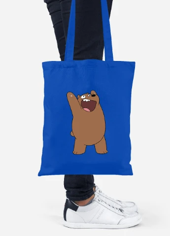 Эко сумка шопер Гризли (Grizzly) (92102-1777-SK) голубая MobiPrint Lite (256924059)