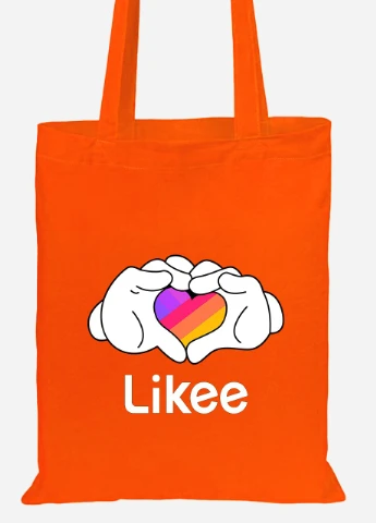 Эко сумка шопер Likee (92102-1711-OG) оранжевая MobiPrint Lite (256923433)