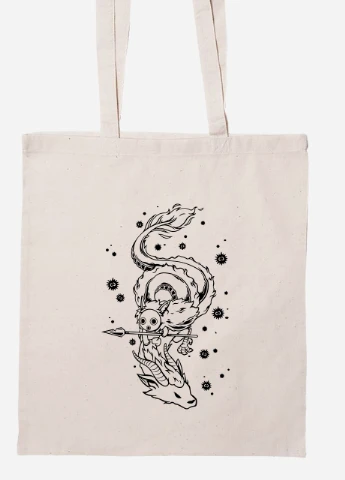 Эко сумка шопер Хаку Унесённые призраками (Spirited Away) (92102-2833-BG) бежевая MobiPrint Lite (256921701)