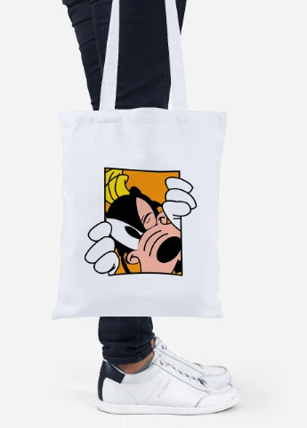 Эко сумка шопер Гуфи Луни Тюнз (Goofy Looney Tunes) (92102-2878) белая MobiPrint Lite (256923503)