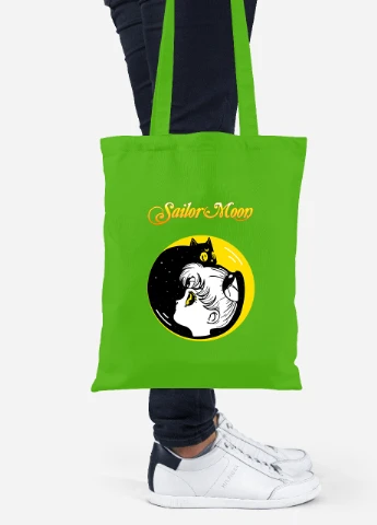 Эко сумка шопер Сейлор Мун (Sailor Moon) (92102-2660-LM) салатовая MobiPrint Lite (256923352)