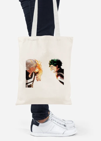 Еко-сумка шоппер Моя геройська академія (My Hero Academia) (92102-3060-BG) бежева MobiPrint Lite (256921516)