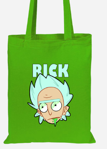 Еко-сумка шоппер Рік Санчез та Бендер Рік та Морті (Bender Rick and Morty) (92102-2942-LM) салатова MobiPrint Lite (256921622)