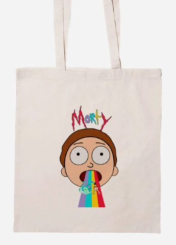 Еко-сумка шоппер Рік Санчез та Морті Сміт Рік та Морті (Rick and Morty) (92102-2946-BG) бежева MobiPrint Lite (256923567)