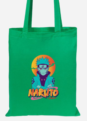 Еко-сумка шоппер Наруто Узумакі (Naruto Uzumaki) (92102-2631-KG) зелена MobiPrint Lite (256922321)
