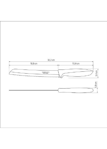 Ніж для хліба Plenus 203 мм Light grey Tramontina (256931613)